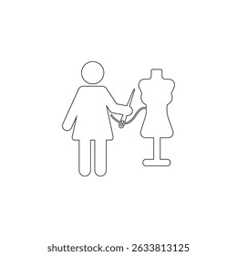 Black Dress Maker Icon Silhouette