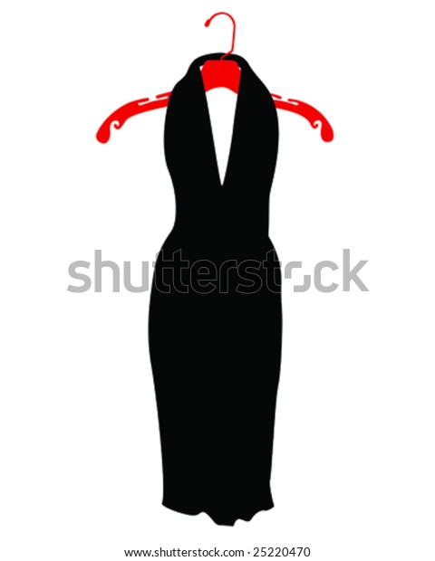 little black dress on hanger clipart