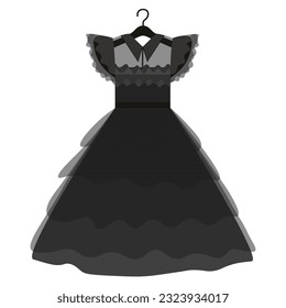 Vestido negro. Vestido de fiesta. Vector