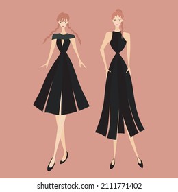 Black dress for twins girl