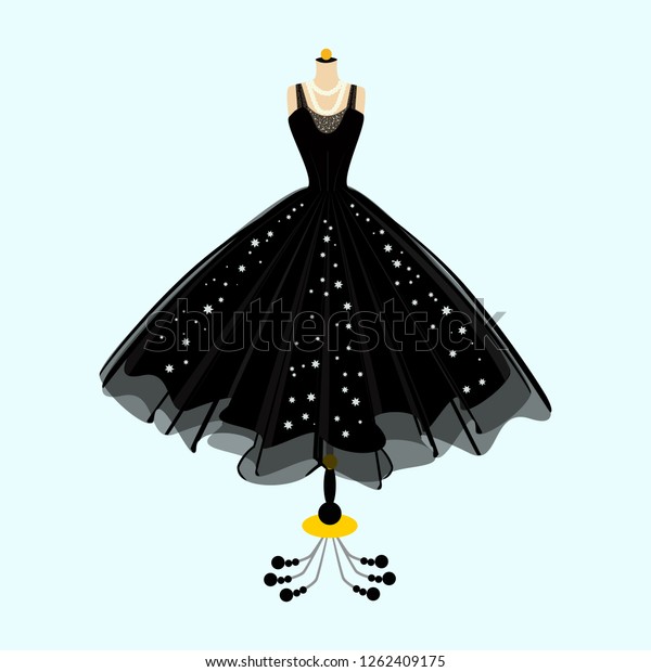 Black Dress Vector Dress On Mannequin Stock Vector (Royalty Free ...