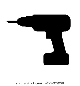 a black drill illustration, perfect for construction, home improvement and diy projects, tool vector icon