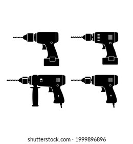 Icono de vector de perforación negra en fondo blanco