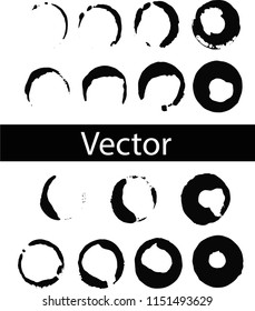 Black drink stains illustration on Transparent Background Isolated. Splash and blots concept for grunge design. Vector set of coffee ring stains.