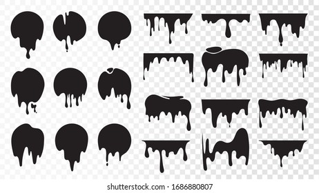 Black Dripping Ink Isolated Spots Paint Stock Vector (Royalty Free ...