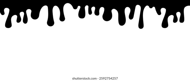 Black dripping ink. Melting liquid. Molten fluid.