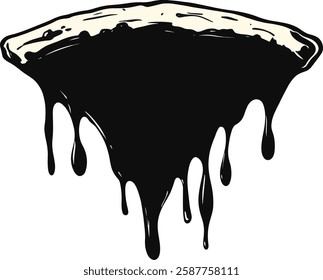 Black Dripping Liquid Vector Illustration on White Background