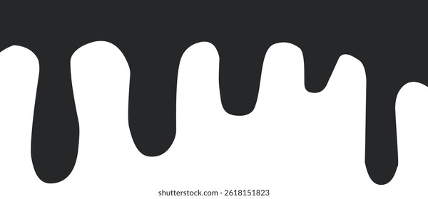 Black dripping oil stain, melt drips , liquid, ink silhouettes isolated vector illustration