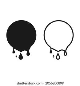 Black dripping slime set.Vector illustration isolated on white background.Eps 10.
