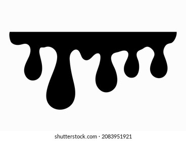  Schwarzer Tropfschleim. Vektorgrafik einzeln auf Weiß. 
