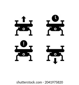 Colección de diseño de iconos de drones negros