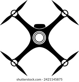ilustración de drones negros adecuada para logotipos de los amantes de los drones, ilustración vectorial plana, fondo blanco
