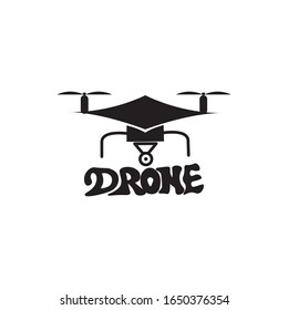 ilustración de un simple icono de diseño vectorial con el logotipo de un drone negro
