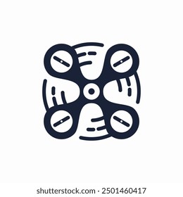 black drone logo moving in circle
