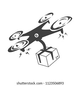 black drone on white background vector art
