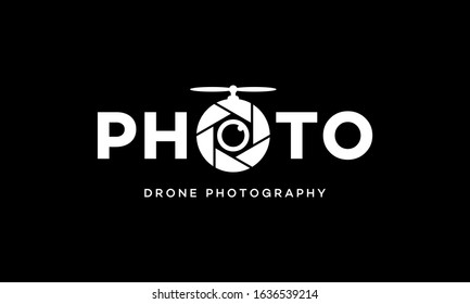 Black Drone Photography Camera Lens Photography Lettering Typography Wordmark Logo Design