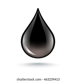 Black Drop Of Crude Oil Or Ink