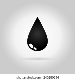 Black drop icon with gray shadow