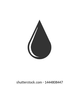 Black drop icon isolated on white background. Vector illustration. Eps 10.