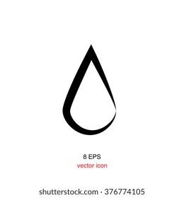 Black Drop Icon Isolated On White Background