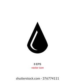 Black Drop Icon Isolated On White Background