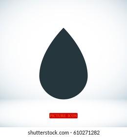 black drop icon, vector best flat icon, EPS
