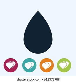black drop icon, vector best flat icon, EPS