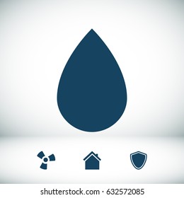 black drop icon, vector best flat icon, EPS