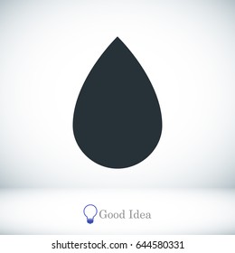 black drop icon, vector best flat icon, EPS