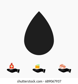 black drop icon, vector best flat icon, EPS