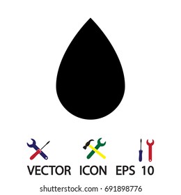 black drop icon, vector best flat icon, EPS