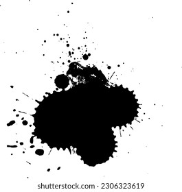 schwarzer Tropfen-Schmutzspritzer Splash-Aquarell-Grafik-Element abstrakter Hintergrund
