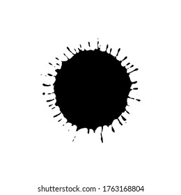 Caída negra aislada sobre fondo blanco. Grunge la textura de salpicadura. Ilustración vectorial.