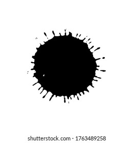 Caída negra aislada sobre fondo blanco. Grunge la textura de salpicadura. Ilustración vectorial.