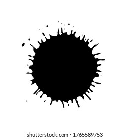 Caída negra aislada sobre fondo blanco. Grunge la textura de salpicadura. Ilustración vectorial.