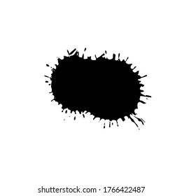 Caída negra aislada sobre fondo blanco. Grunge la textura de salpicadura. Ilustración vectorial.