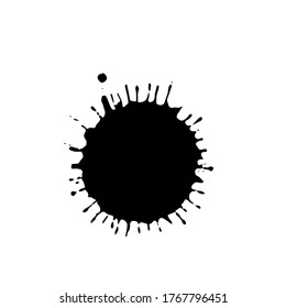 Caída negra aislada sobre fondo blanco. Grunge la textura de salpicadura. Ilustración vectorial.