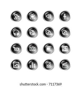 black drop media icons