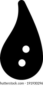 Black drop with two white doots close to one another, illustration, vector on white background.