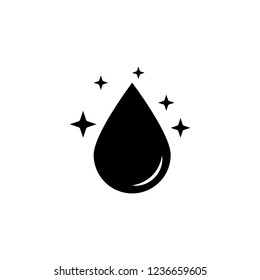 Black drop vector icon or rain icon isolated on white background