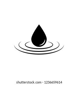 Black drop vector icon or rain icon isolated on white background