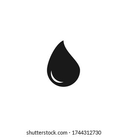 Icono de vector de caída negra o icono de lluvia aislado en fondo blanco.