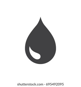Black drop vector icon or rain icon isolated on white background