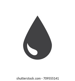 Black drop vector icon or rain icon isolated on white background