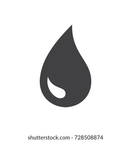 Black drop vector icon or rain icon isolated on white background