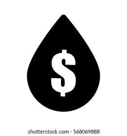 Black drop with the weight signal inside icon image