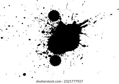tinta de salpicadura de salpicadura negra en el elemento gráfico de grunge