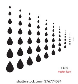 Black Drops Or Rain Icon On White Background