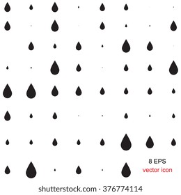 Black Drops Or Rain Icon On White Background