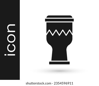 Black Drum icon isolated on white background. Music sign. Musical instrument symbol.  Vector
